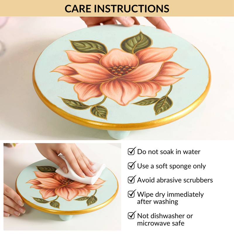 Lotus Royale Round Hand Painted Trivet