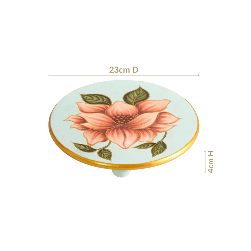Lotus Royale Round Hand Painted Trivet