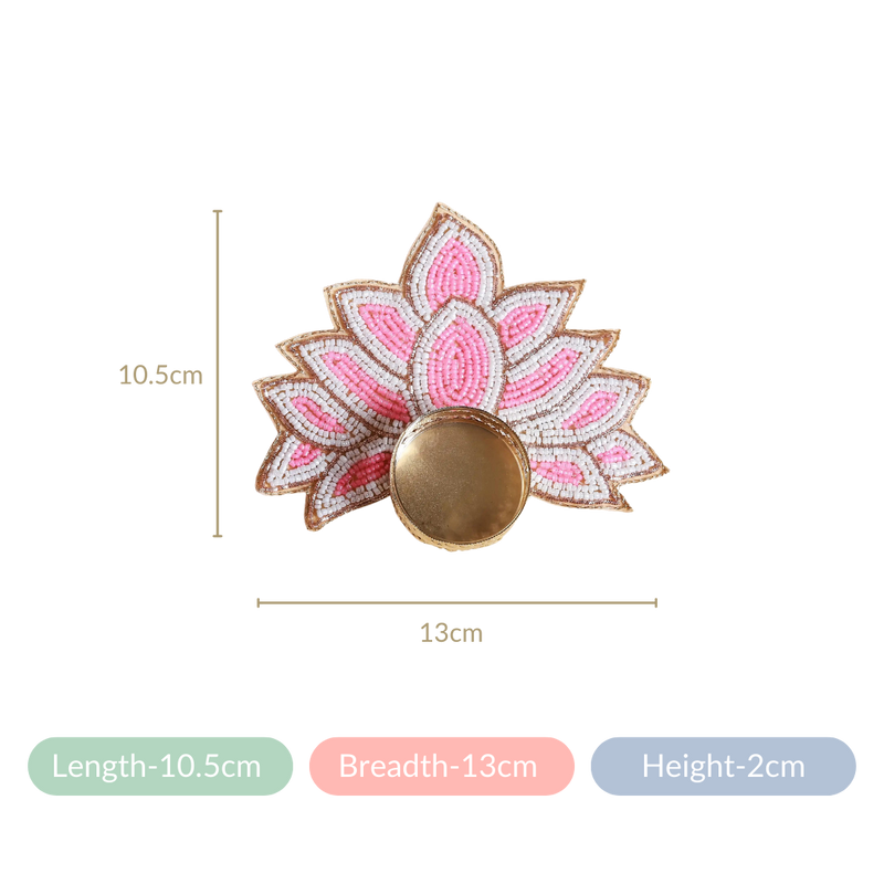 Lotus Tealight Holder Set of 4 Pink