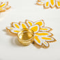 Lotus Tealight Candle Holder Set of 4 White And Yellow