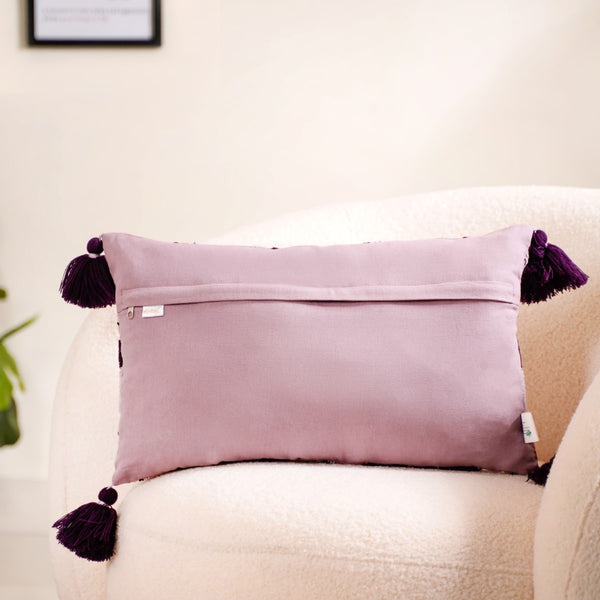 Contemporary Tufted Lotus Cushion Cover 18x11 Inch