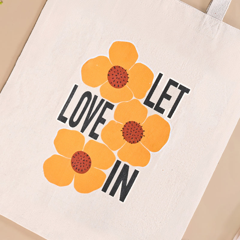 Love And Bloom Sustainable Canvas Tote Bag Set Of 2