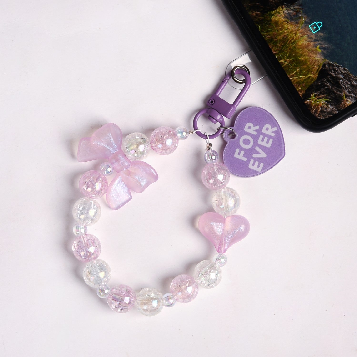 Love Forever Lavender Charm Keychain Online - Premium Keychain