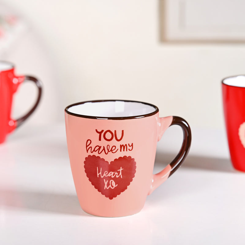 Love Note XO Ceramic Mug Set Of 4 210ml