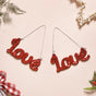 Love Christmas Ornament Set of 2 Red