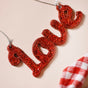 Love Christmas Ornament Set of 2 Red