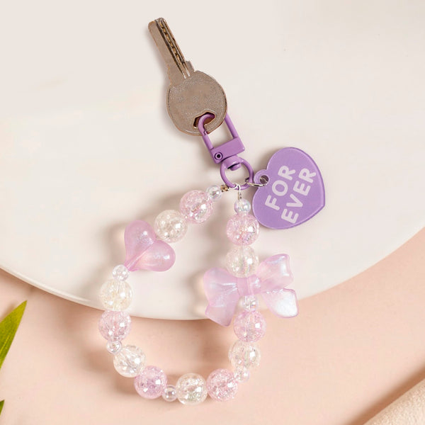 Love Forever Lavender Charm Keychain