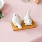Lovebirds Salt And Pepper Shaker Set With Stand