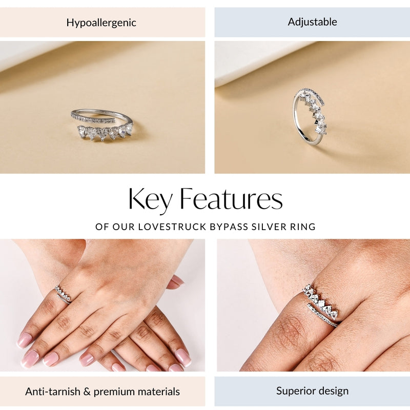 Lovestruck Bypass Silver Ring