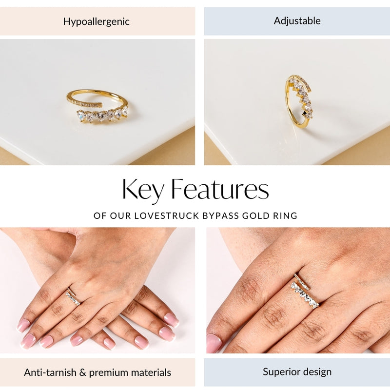 Lovestruck Bypass Gold Ring