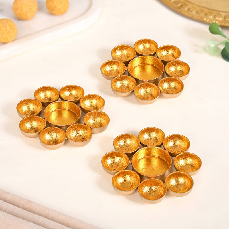 Luminous Iron Tealight Holder Set Of 3