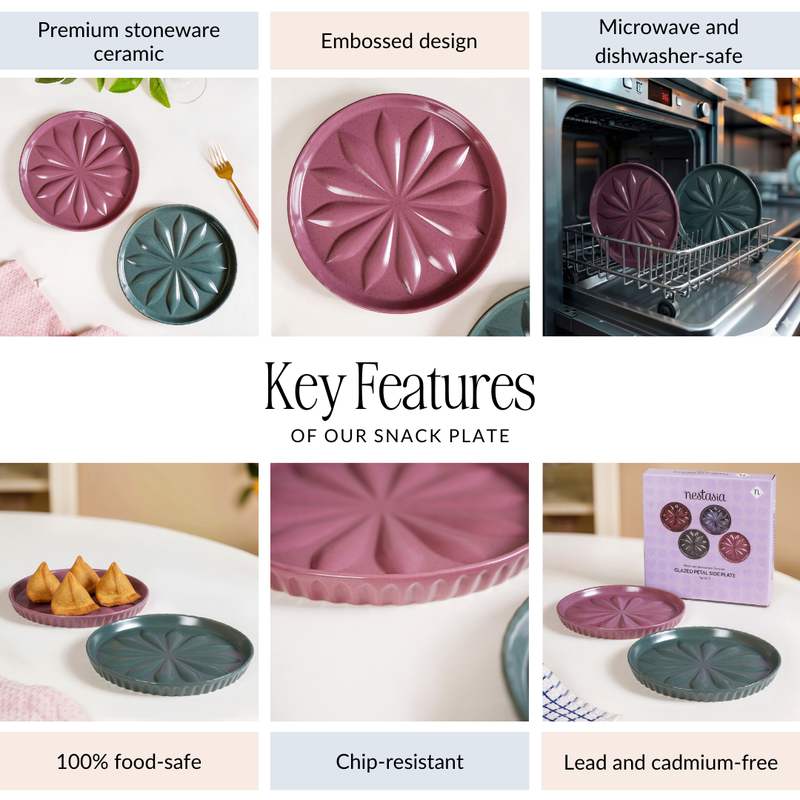 Luna Green And Mauve Salad Plate Set Of 2 19cm