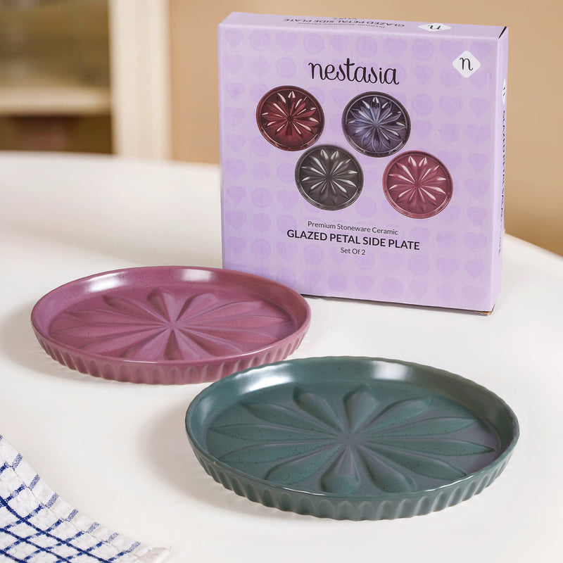 Luna Green And Purple Salad Plate Set Of 2 19cm