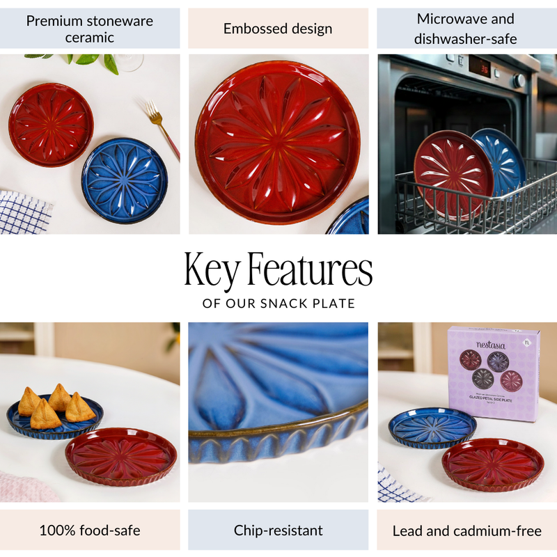 Luna Red And Blue Salad Plate Set Of 2 19cm