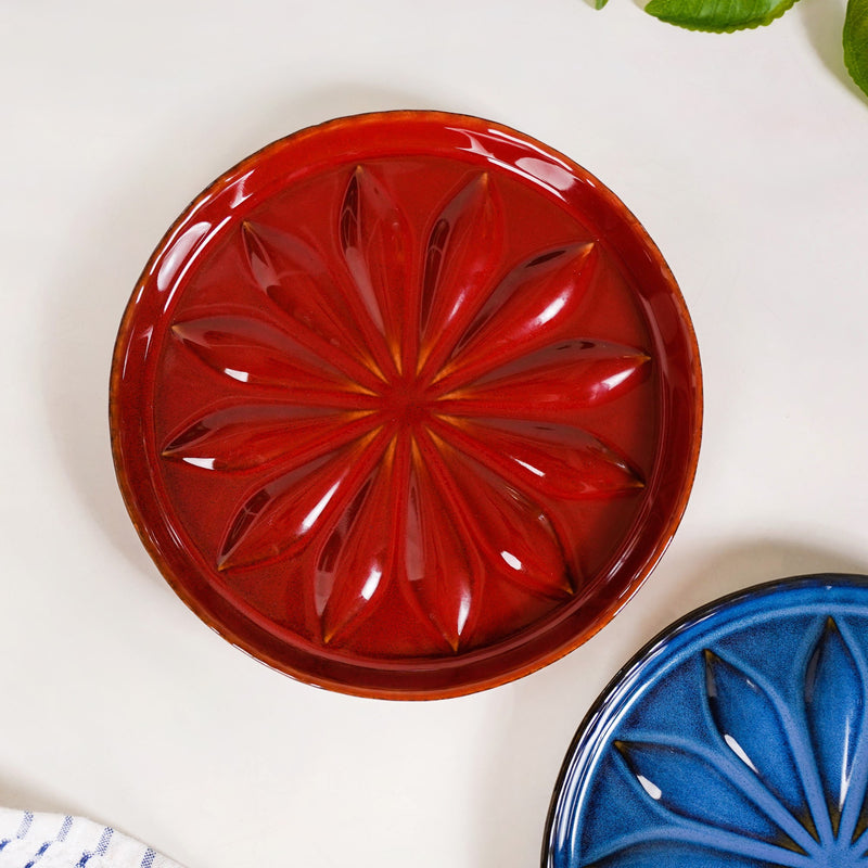 Luna Red And Blue Salad Plate Set Of 2 19cm