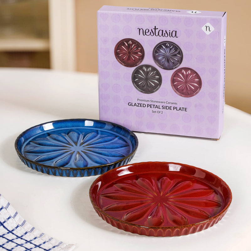 Luna Red And Blue Salad Plate Set Of 2 19cm