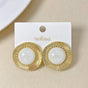 Lunar Glow Gold And White Studs