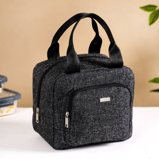 Sustainable Thermal Insulated Jute Lunch Bag Black