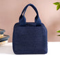 Thermal Insulated Denim Lunch Bag Dark Blue