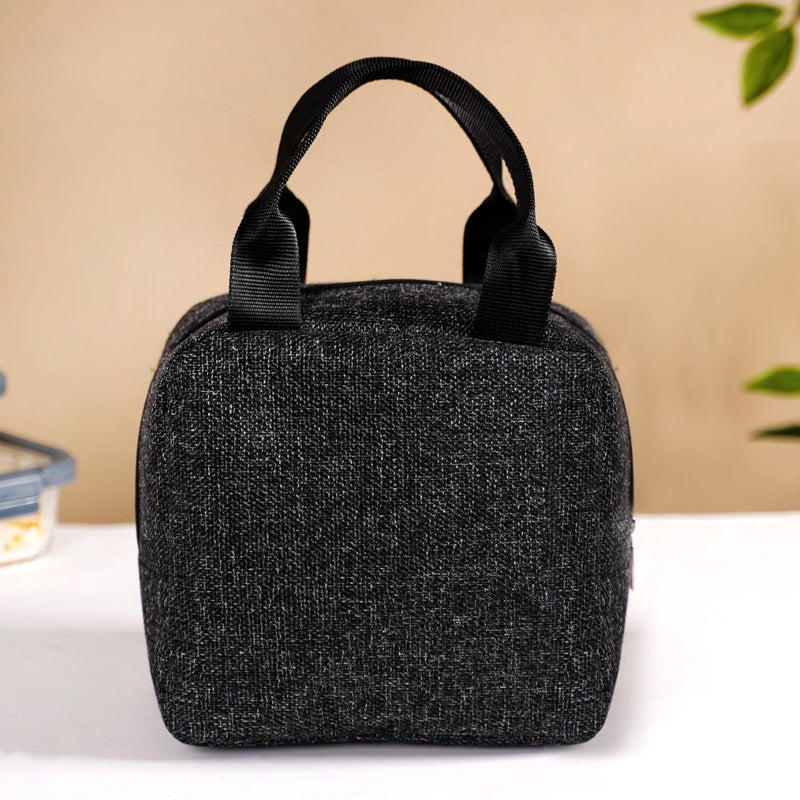 Sustainable Thermal Insulated Jute Lunch Bag Black