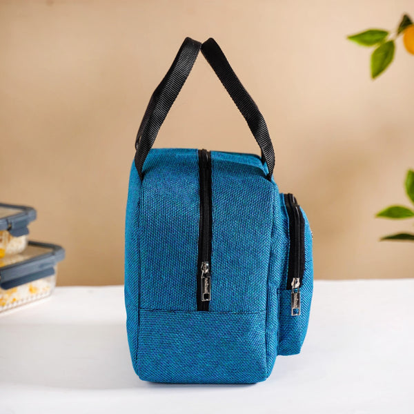 Stylish Sustainable Thermal Insulated Jute Lunch Bag Teal
