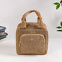 Multipurpose Thermal Insulated Jute Lunch Bag Beige