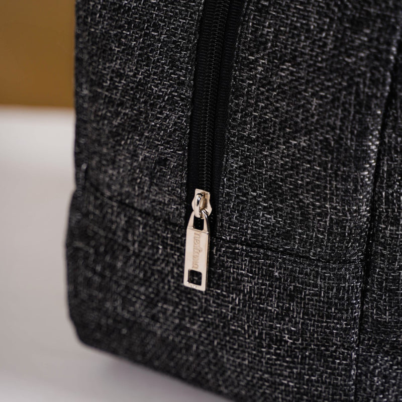 Sustainable Thermal Insulated Jute Lunch Bag Black