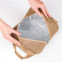 Multipurpose Thermal Insulated Jute Lunch Bag Beige