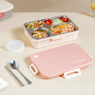 Leak-Proof Stainless Steel Lunch Box Pink 900ml