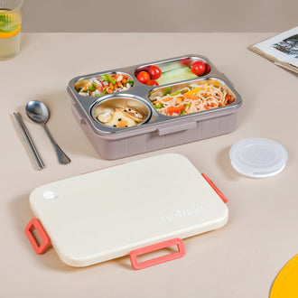 Insulated Bento Box For Office Brown 900ml