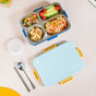 4-Grid Stainless Steel Lunch Box Blue 900ml