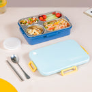 Stainless Steel Lunch Box With 4 Compartments Blue 900ml