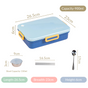 4-Grid Stainless Steel Lunch Box Blue 900ml