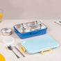 4-Grid Stainless Steel Lunch Box Blue 900ml