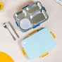 4-Grid Stainless Steel Lunch Box Blue 900ml