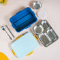 4-Grid Stainless Steel Lunch Box Blue 900ml