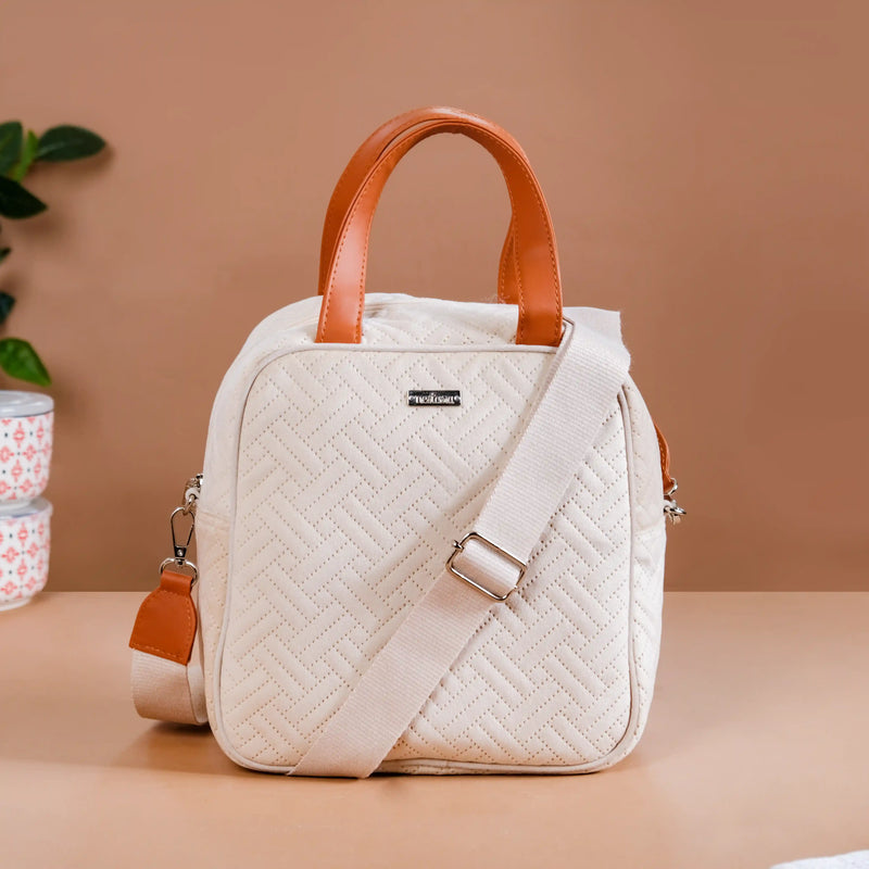 Thermal Insulated Lunch Bag For Office Off White