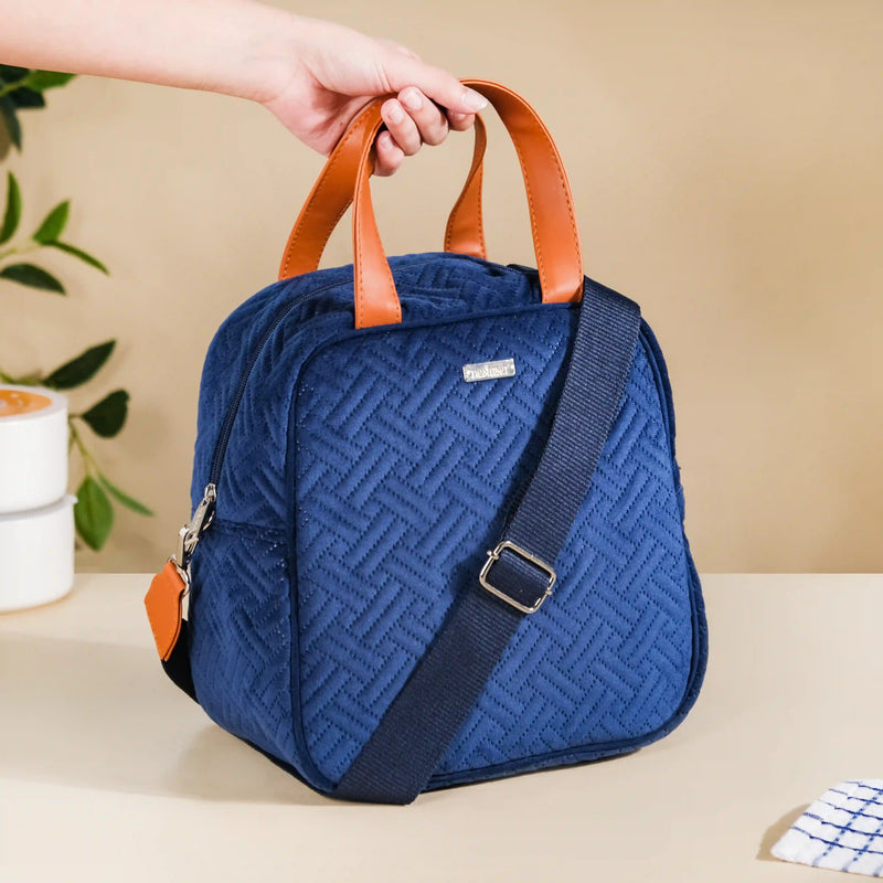 Portable Thermal Insulated Lunch Bag Blue