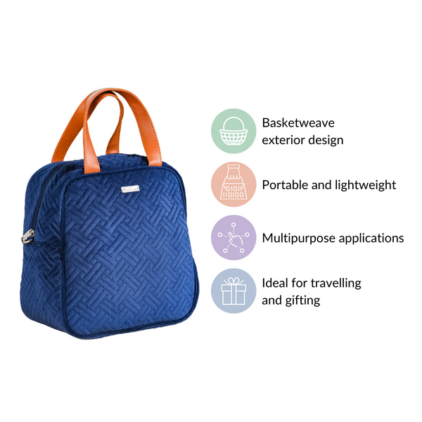 Portable Thermal Insulated Lunch Bag Blue