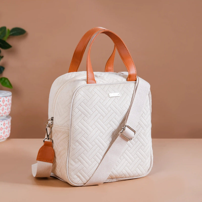 Thermal Insulated Lunch Bag For Office Off White