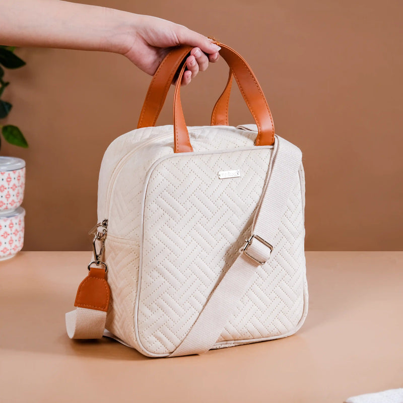 Thermal Insulated Lunch Bag For Office Off White