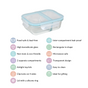 Microwave Safe Two Compartment Glass Lunch Box 600ml