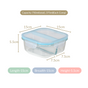 Airtight Two Section Sealed Glass Lunch Box 750ml