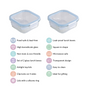 Airtight Glass Lunch Box Set Of 2 800ml