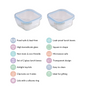 Safe Lock Glass Storage Container Set of 2 Airtight 500ml