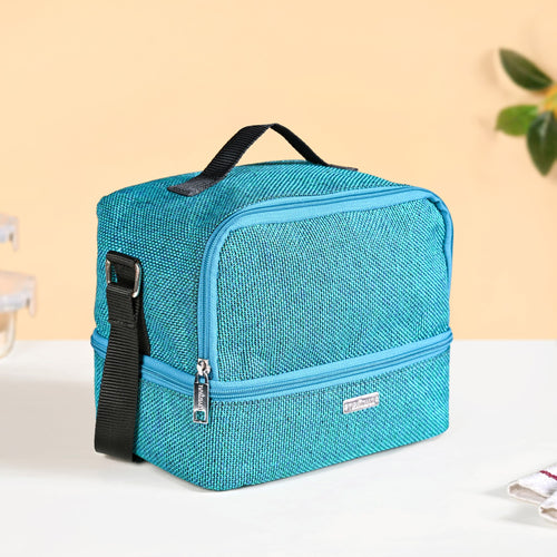 Lunchmate Double Compartment Insulated Lunch Bag In Teal