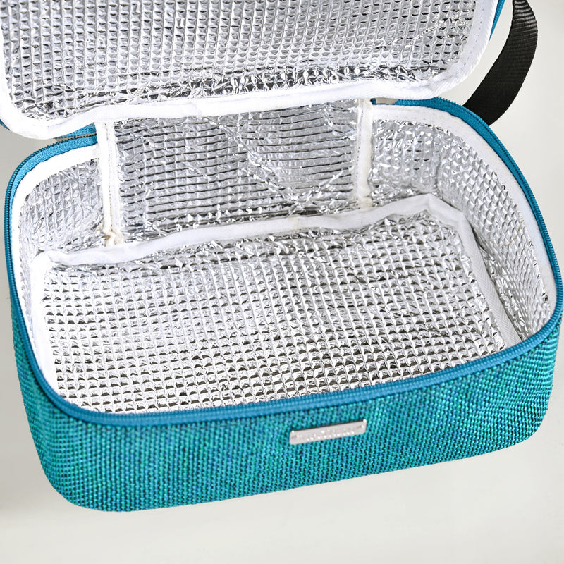 Lunchmate Double Compartment Insulated Lunch Bag In Teal