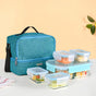 Lunchmate Double Compartment Insulated Lunch Bag In Teal