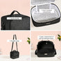 Lunchmate Dual Compartment Insulated Jute Lunch Bag In Black