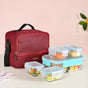 Lunchmate Sustainable Duo Compartment Lunch Bag In Red